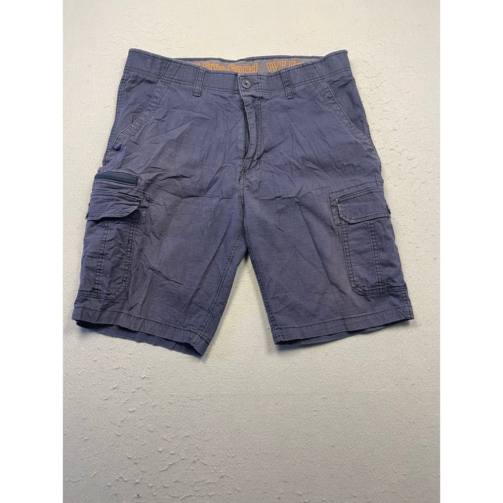 WearFirst Cargo Shorts Cotton Spandex Navy Blue Ripstop W36 Mens